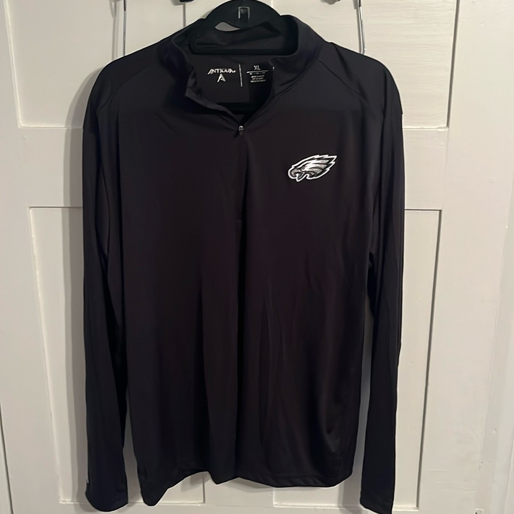 Mens XL Antigua Philadelphia Eagles Lightweight partial zip pull over